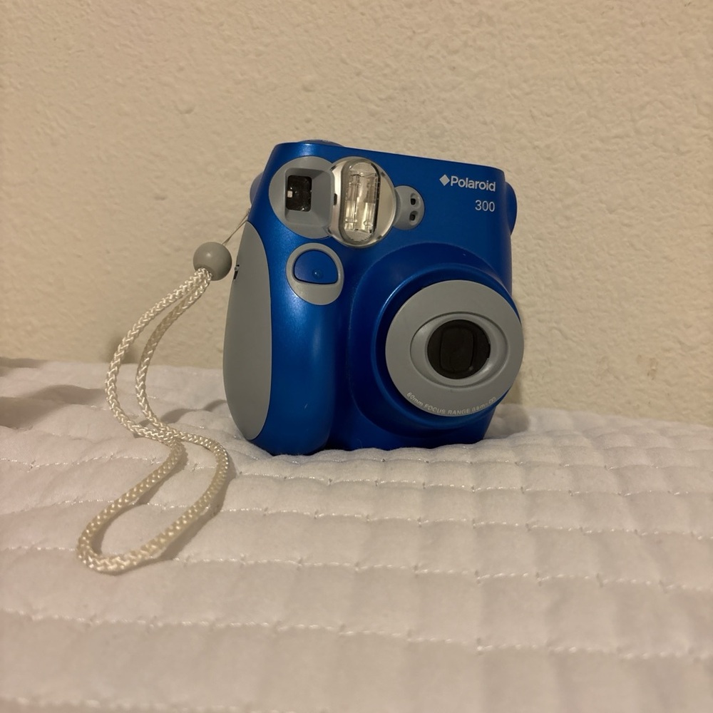 Polaroid 300 Instant Camera - Vibrant Blue and Sleek Gray